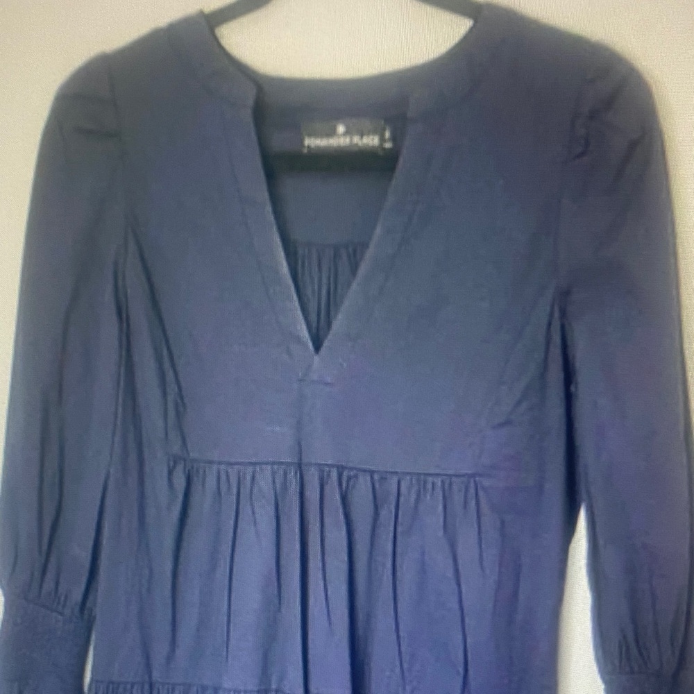 Pomander Place by Tuckernuck Navy Blue Cotton Kenzo Tiere Mini Dress Sz Small
